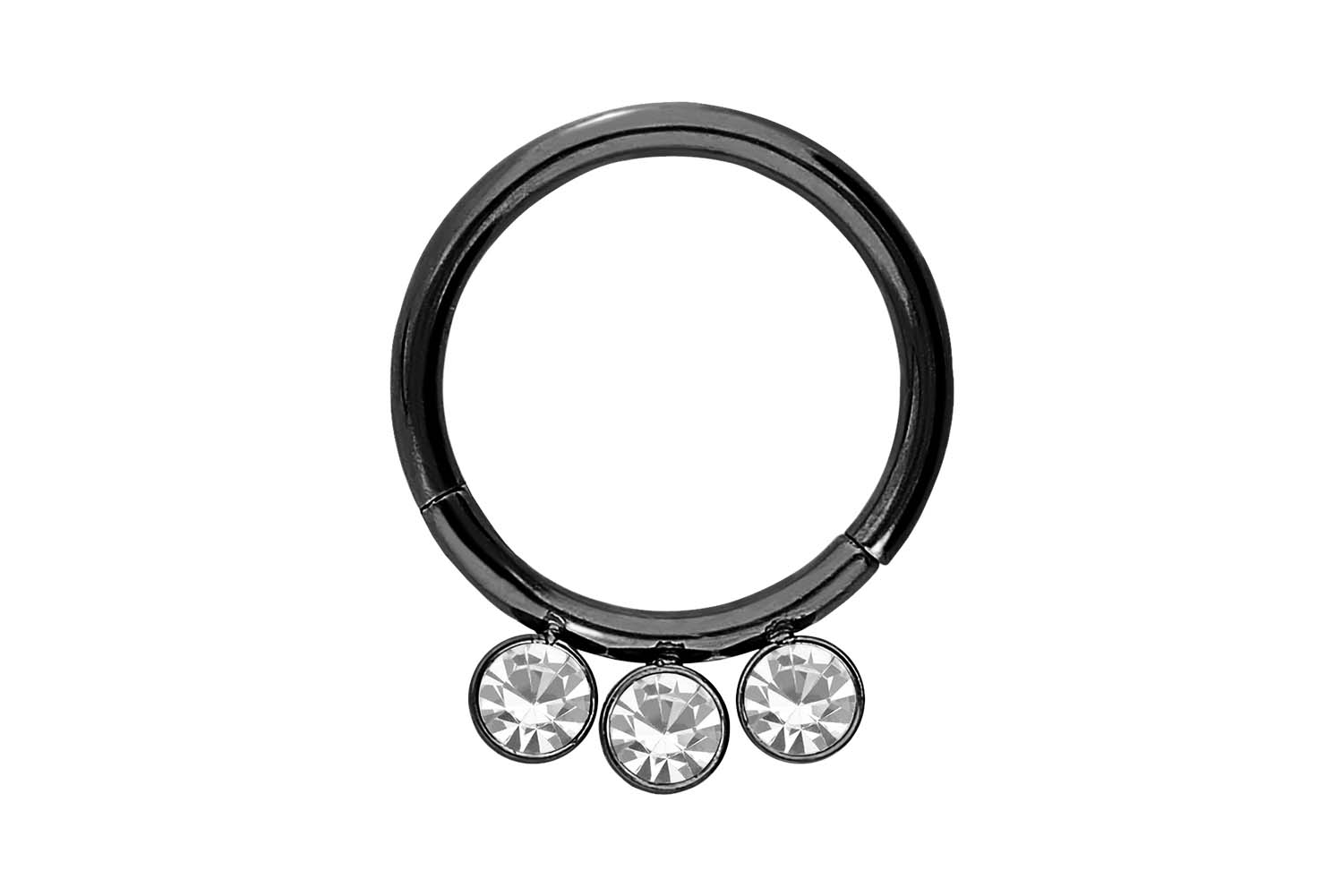 Chirurgenstahl Segmentring Clicker Piercing 3 KRISTALLE ++SALE++